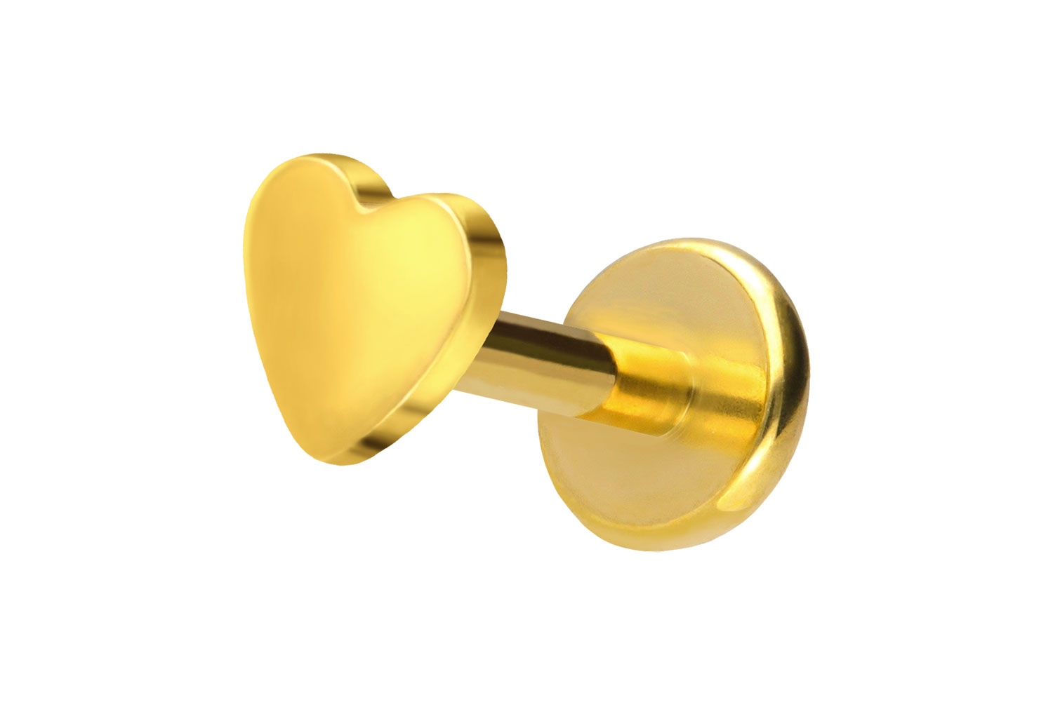 Titan Labret Piercing mit Push Fit HERZ
